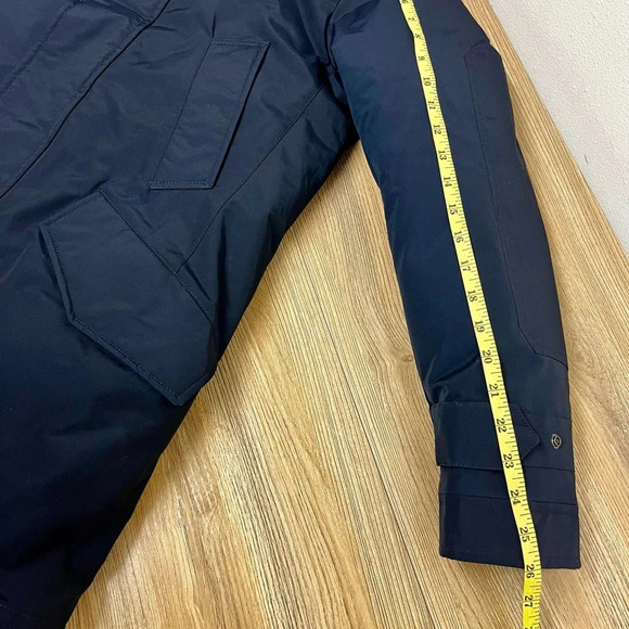 Woolrich Polar Parka in Ramar Cloth with High Collar and Fur Trim in Melton Blue - Picture 16 of 16